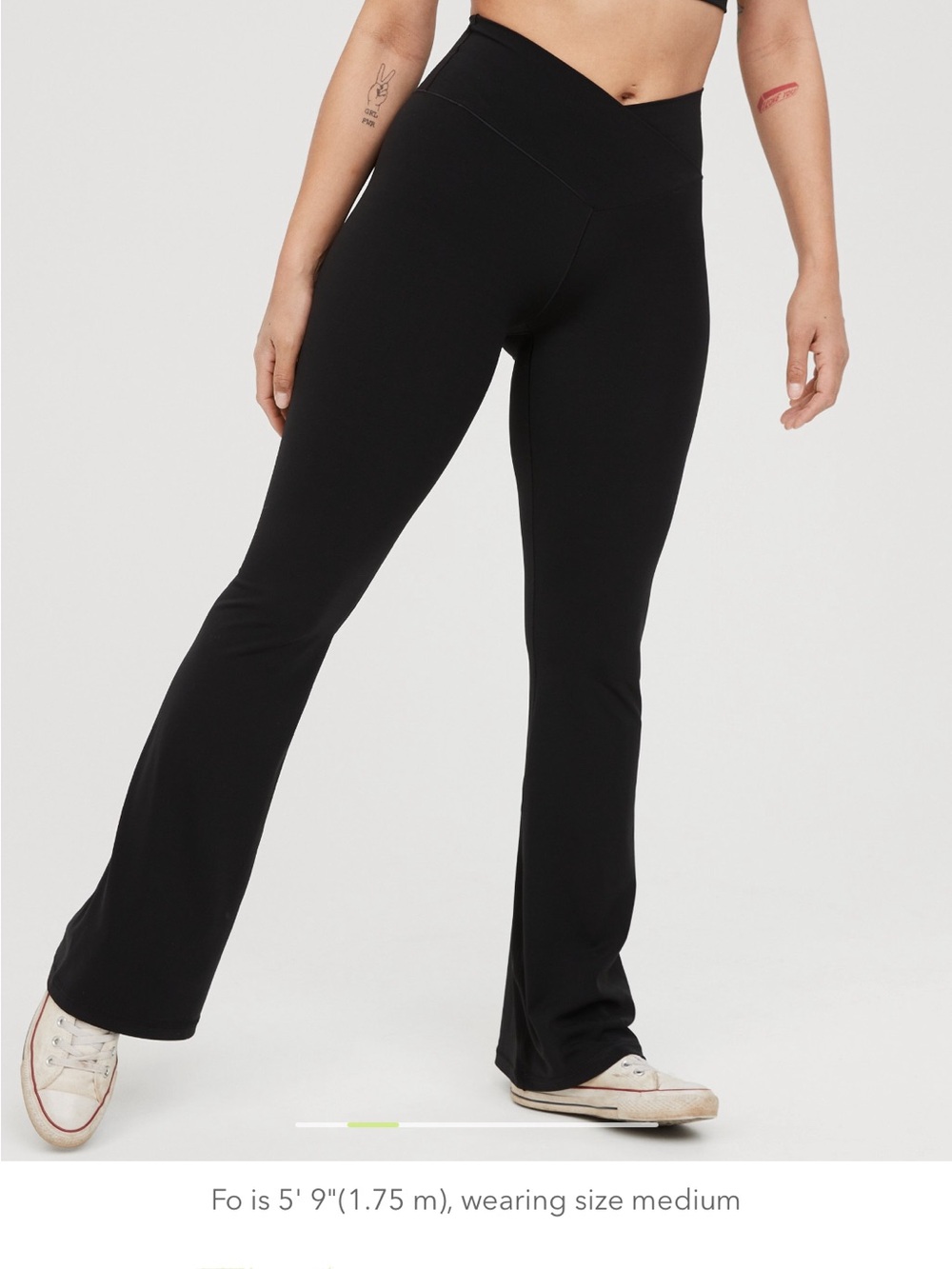 aerie Black Boot-Cut Leggings with V-Waist
